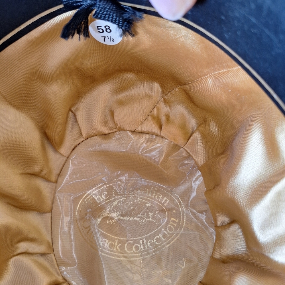 Brown Drifter Hat with Gold Interior Genuine Leather Size 58- 7 1/8 - Picture 8 of 8